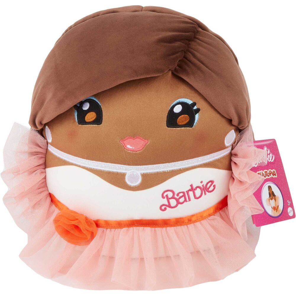 Barbie Cuutopia 10" Soft Plush Pillow Peach Gown & Ruffled Sleeves Ballet NWT